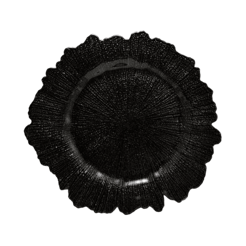 Black Sponge Glass Charger