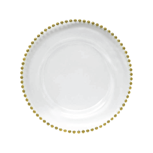 Gold Beaded Glass Charger