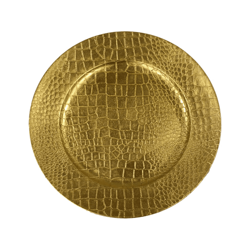 Gold Croc Acrylic Charger
