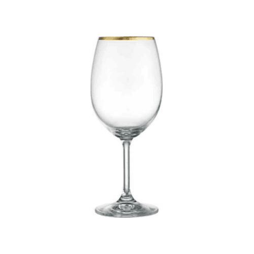 Gold Rim White Wine Glass, 14.5 oz (Rack of 25)