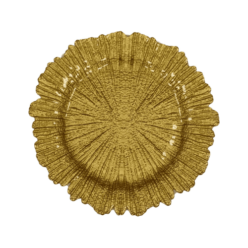 Gold Sponge Glass Charger