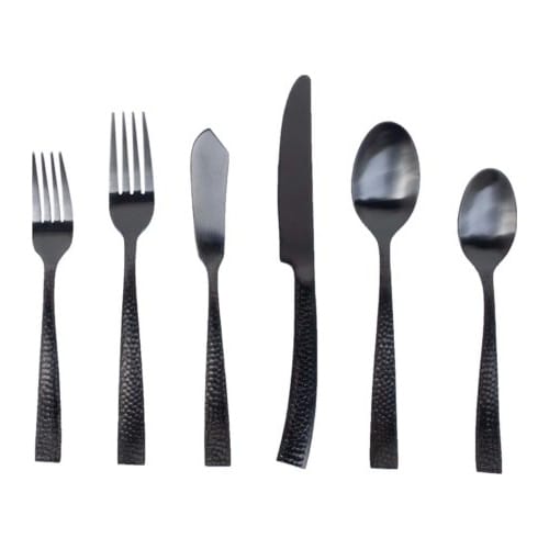 Hammered Black Flatware