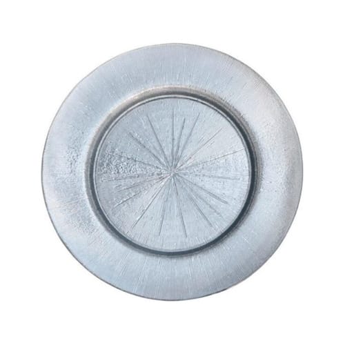 Metallic Silver Glass Charger