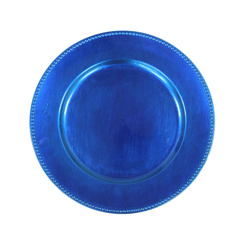 Royal Blue Beaded Acrylic Charger