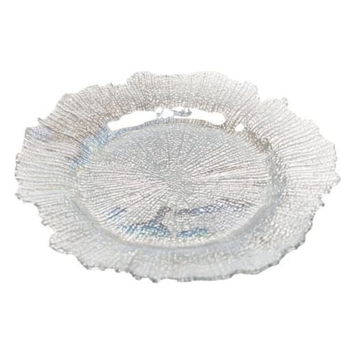 Silver Rainbow Sponge Glass Charger