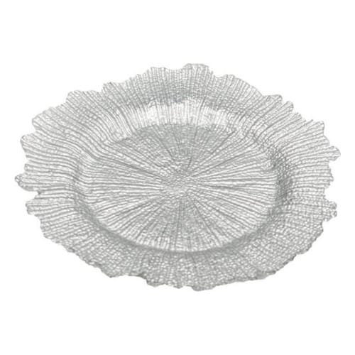 Silver Sponge Glass Charger