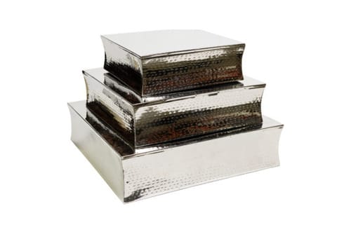 Square Hammered Cake Plateau, 14", 18", 22"