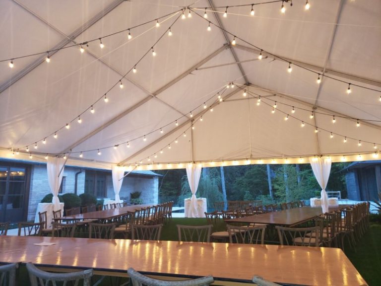 Black Edison String Tent Lighting Atlanta Party Rentals