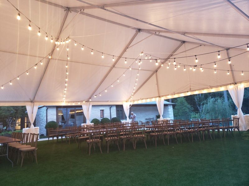 Black Edison String Tent Lighting - Atlanta Party Rentals