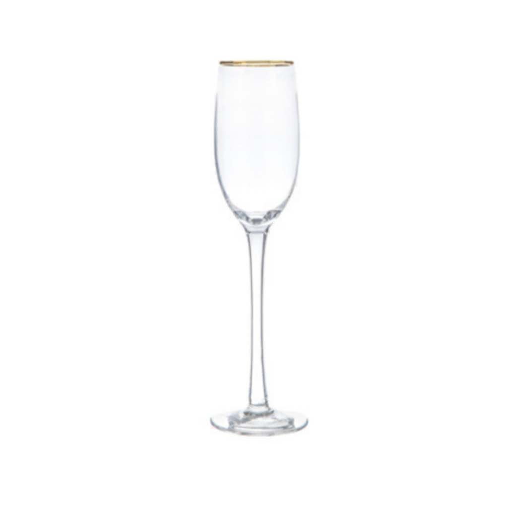 Gold Rim Champagne Flute - Saltwater House