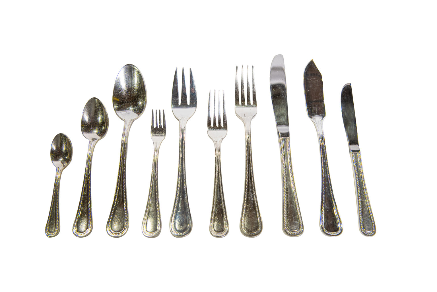 Silver Beaded Flatware Atlanta Party Rentals