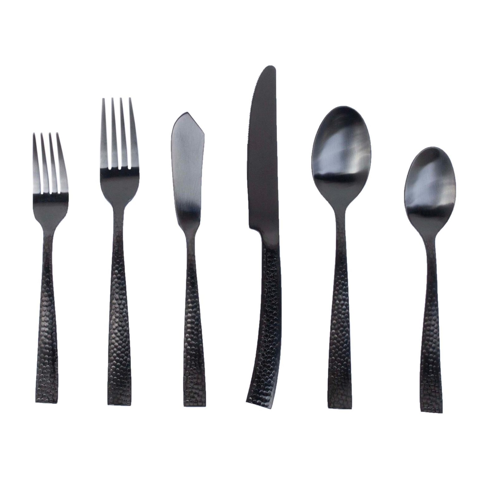 Hammered Black Flatware Atlanta Party Rentals